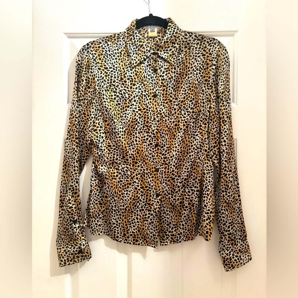 Vintage Adec2 silk stretch button-down shirt - small